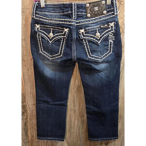 Miss Me Dark Blue Embroidered Back-Pocket Boyfriend Jeans
